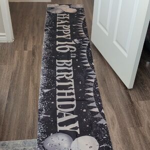 Black & Silver "Happy 16th Birthday" Banners - SET OF 2